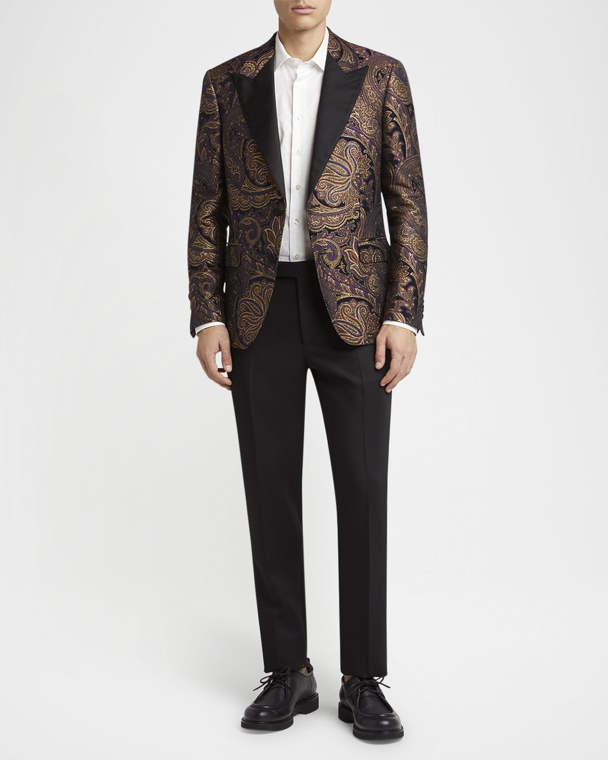 Etro Men 's Ornate Jacquard Peak-Lapel Evening Jacket
