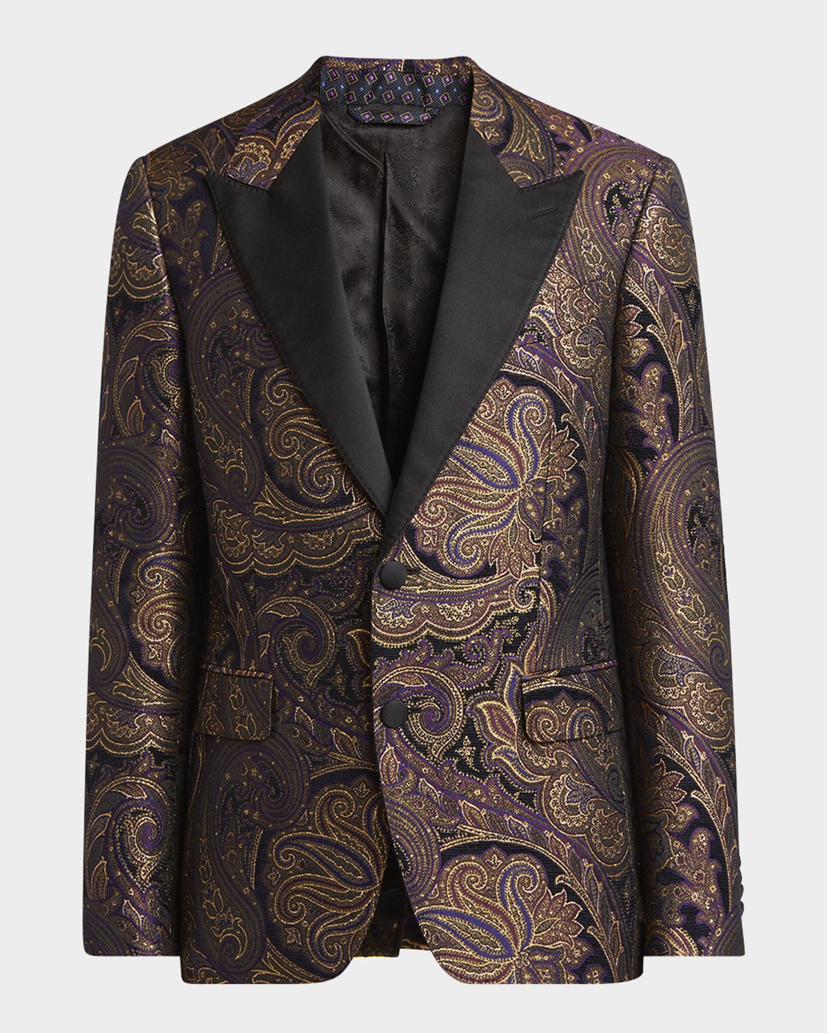 Etro Men 's Ornate Jacquard Peak-Lapel Evening Jacket