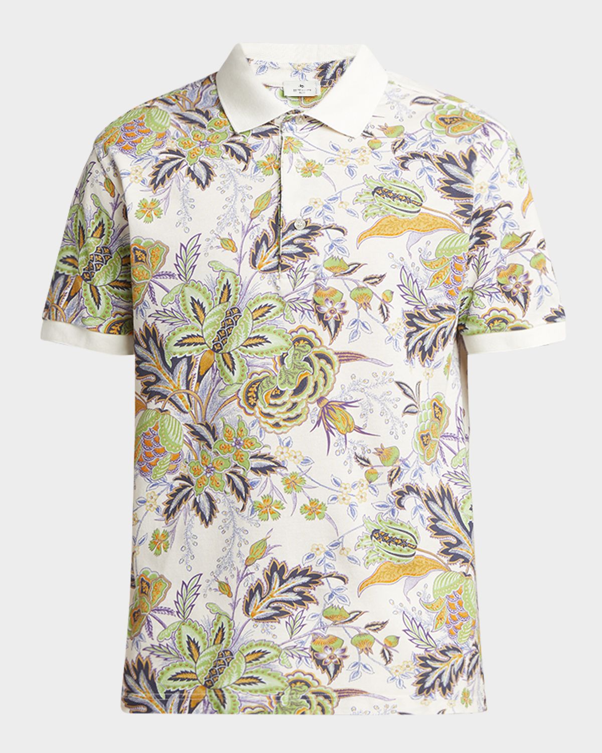 Etro Men 's Floral Palm Paisley Polo Shirt