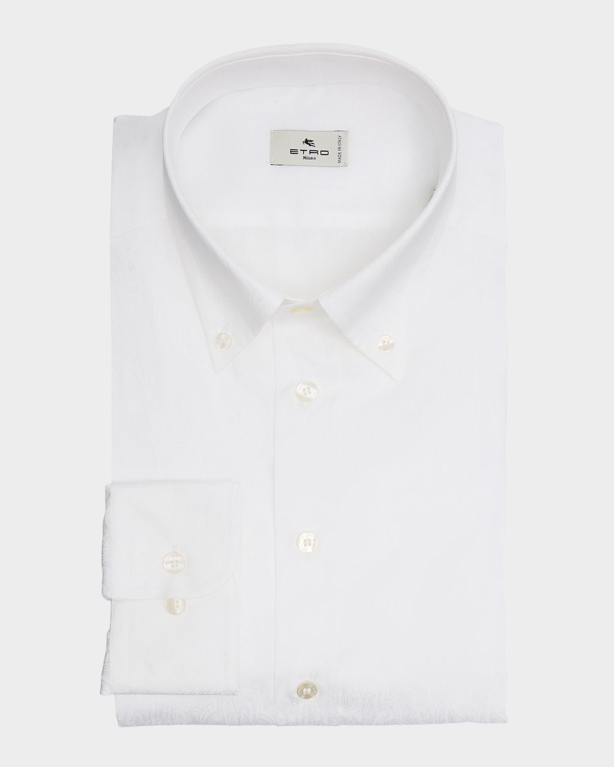 Etro Men 's Cotton Logo Jacquard Dress Shirt