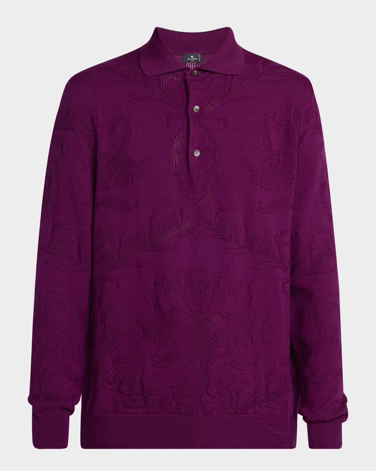 Etro Men 's Large Paisley Jacquard Crewneck Sweater