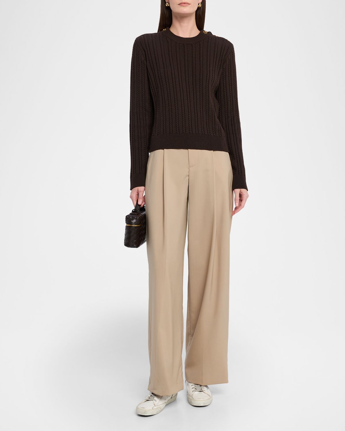 Golden Goose Journey Ofra Cable-Knit Button Sweater