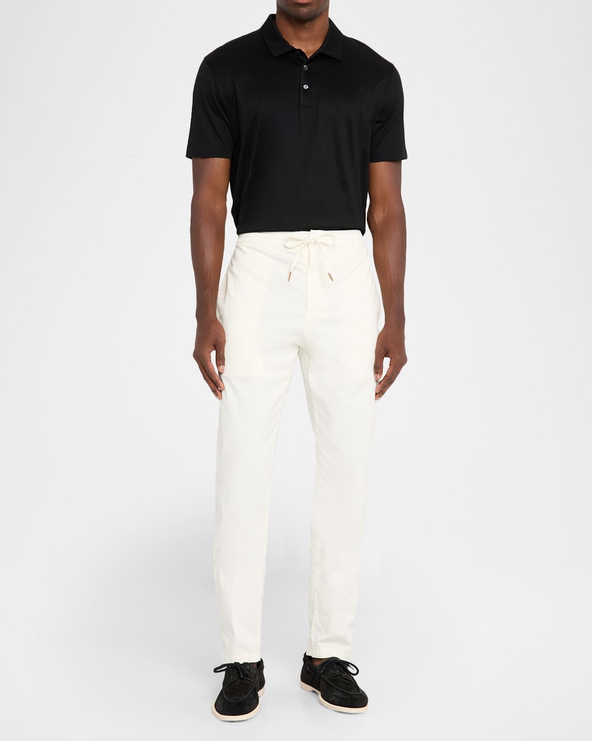 Canali Men 's Cotton-Stretch Straight Fit Drawstring Pants