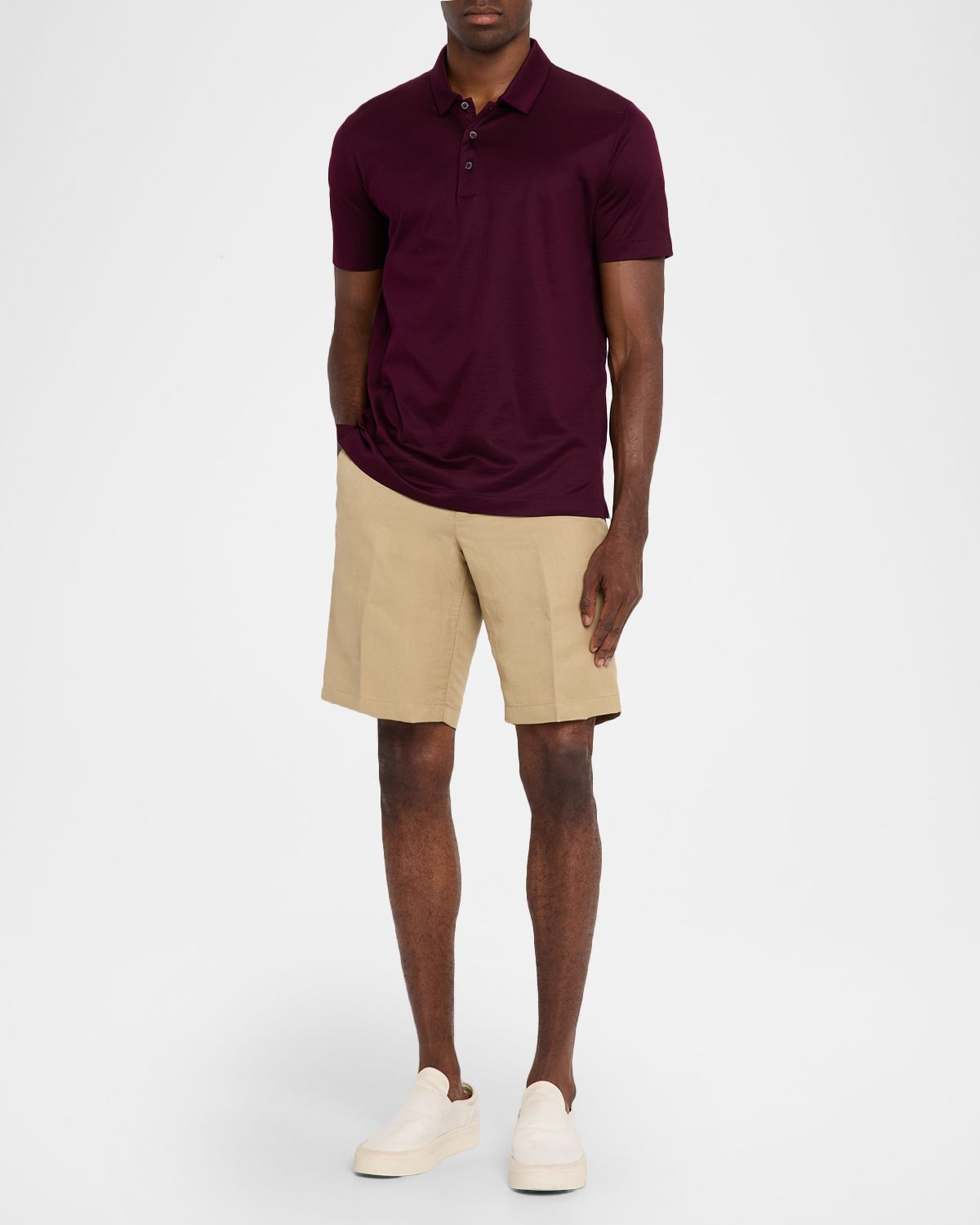 Canali Men 's Linen and Silk Flat-Front Bermuda Shorts