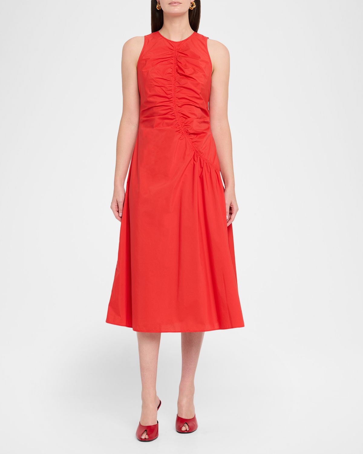Theory Asymmetric Ruched Tank Dress
