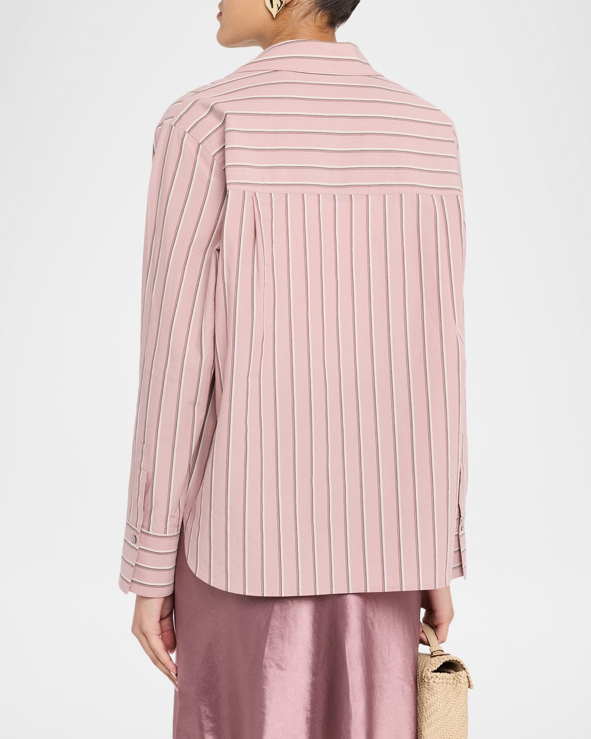 Vince Pinstripe Long-Sleeve Popover Shirt | Thumbnail 3 Vince Pinstripe Long-Sleeve Popover Shirt | Thumbnail 3