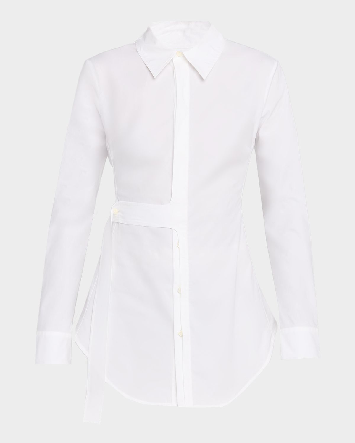Jean Paul Gaultier Waist-Strap Cotton Button-Down Shirt