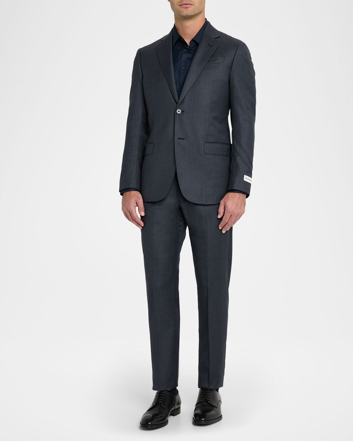 Emporio Armani Men 's 130 's Wool Petite Check G Line Two-Piece Suit