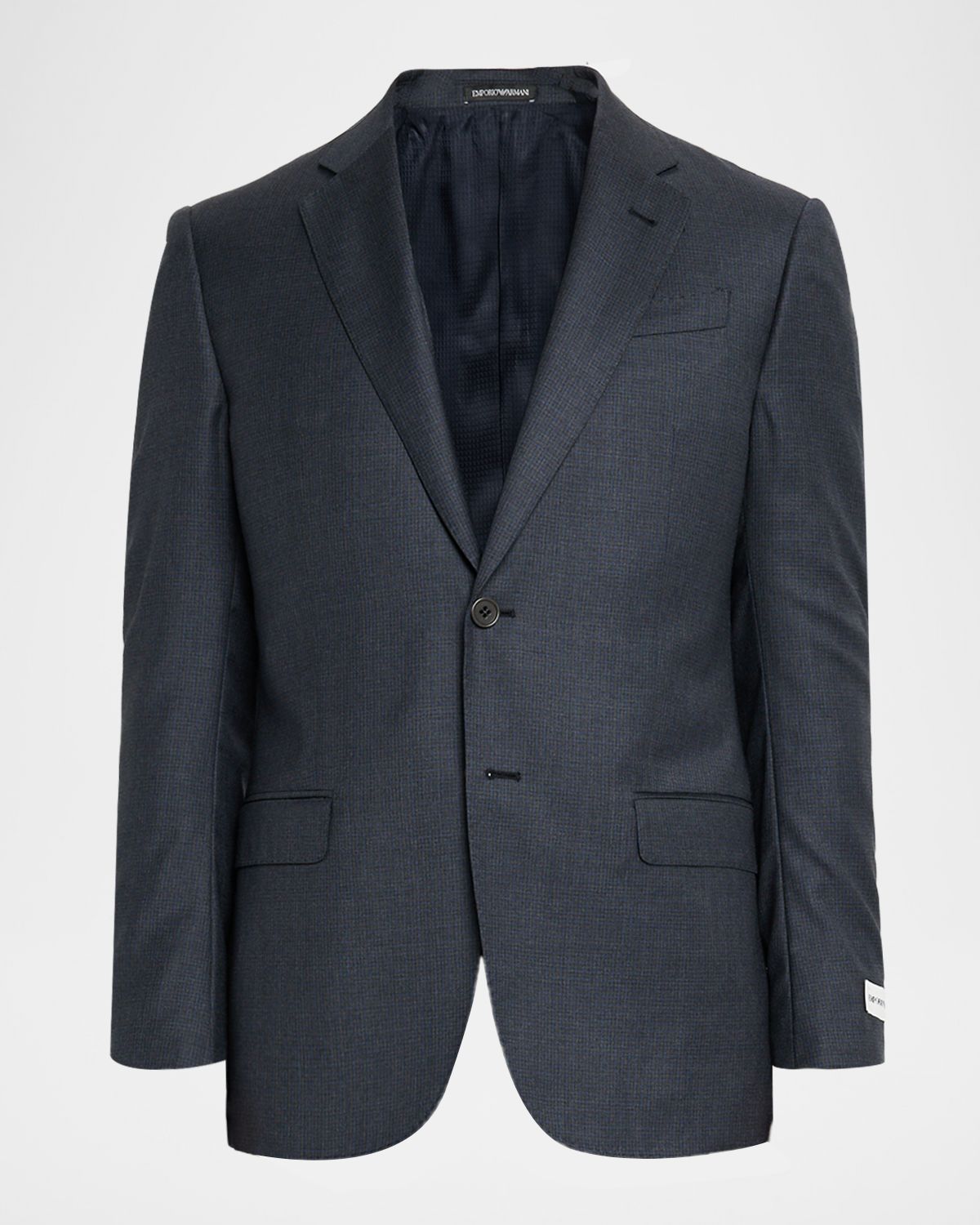 Emporio Armani Men 's 130 's Wool Petite Check G Line Two-Piece Suit