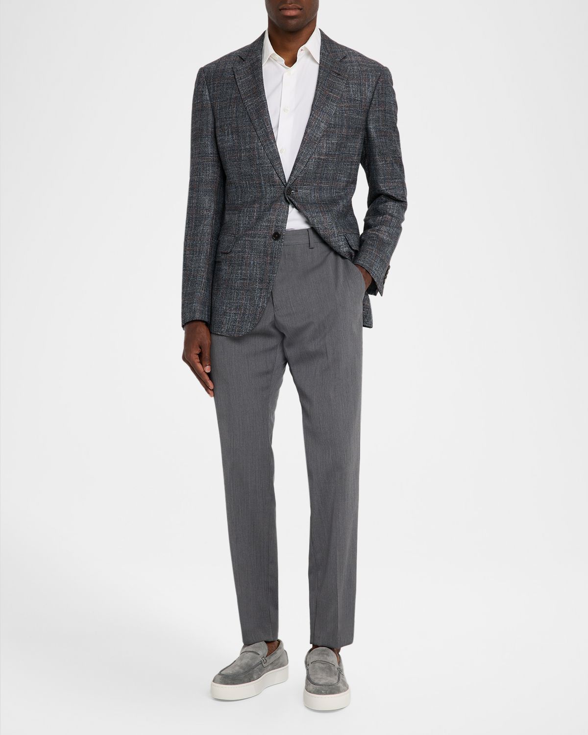 Emporio Armani Men 's Wool Tonal Stripe Trousers | Thumbnail 5 Emporio Armani Men 's Wool Tonal Stripe Trousers | Thumbnail 5