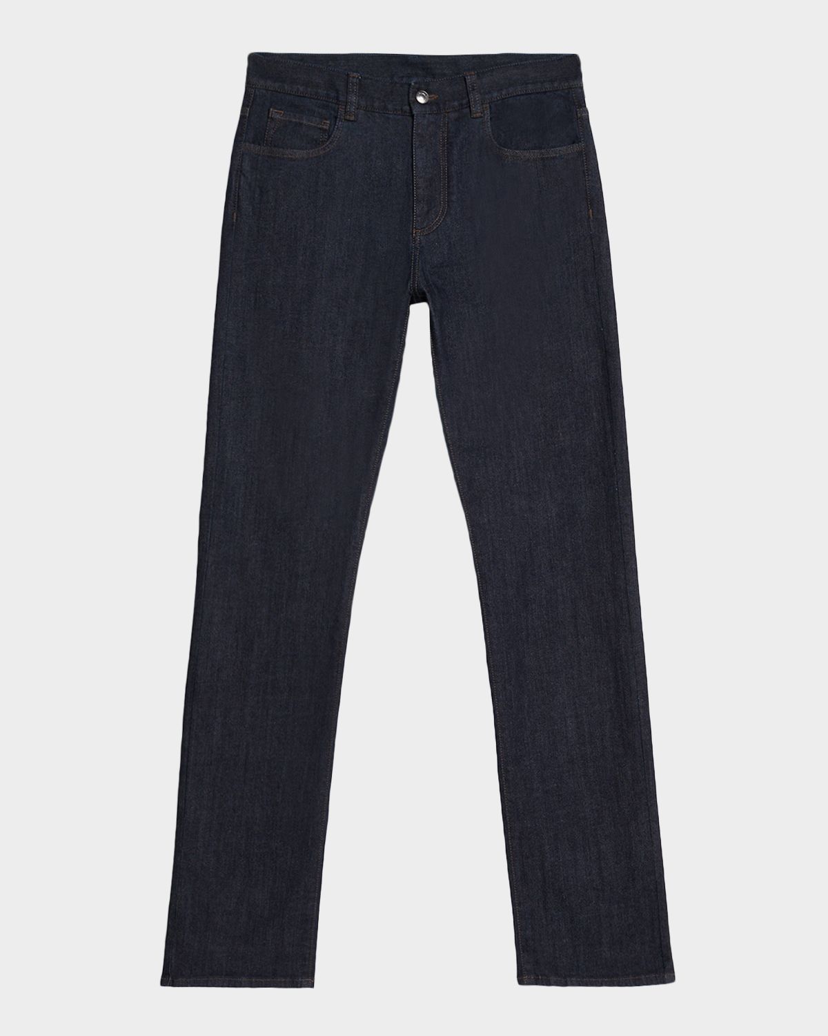 Canali Men 's Dark-Wash Denim Straight Fit Five-Pocket Pants
