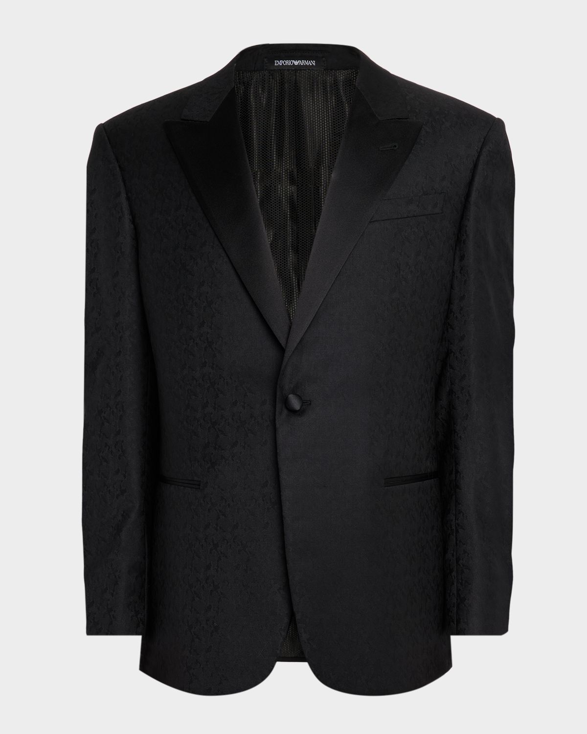 Emporio Armani Men 's Wool Jacquard Tonal Camouflage Peak Lapel Dinner Jacket | Thumbnail 9 Emporio Armani Men 's Wool Jacquard Tonal Camouflage Peak Lapel Dinner Jacket | Thumbnail 9