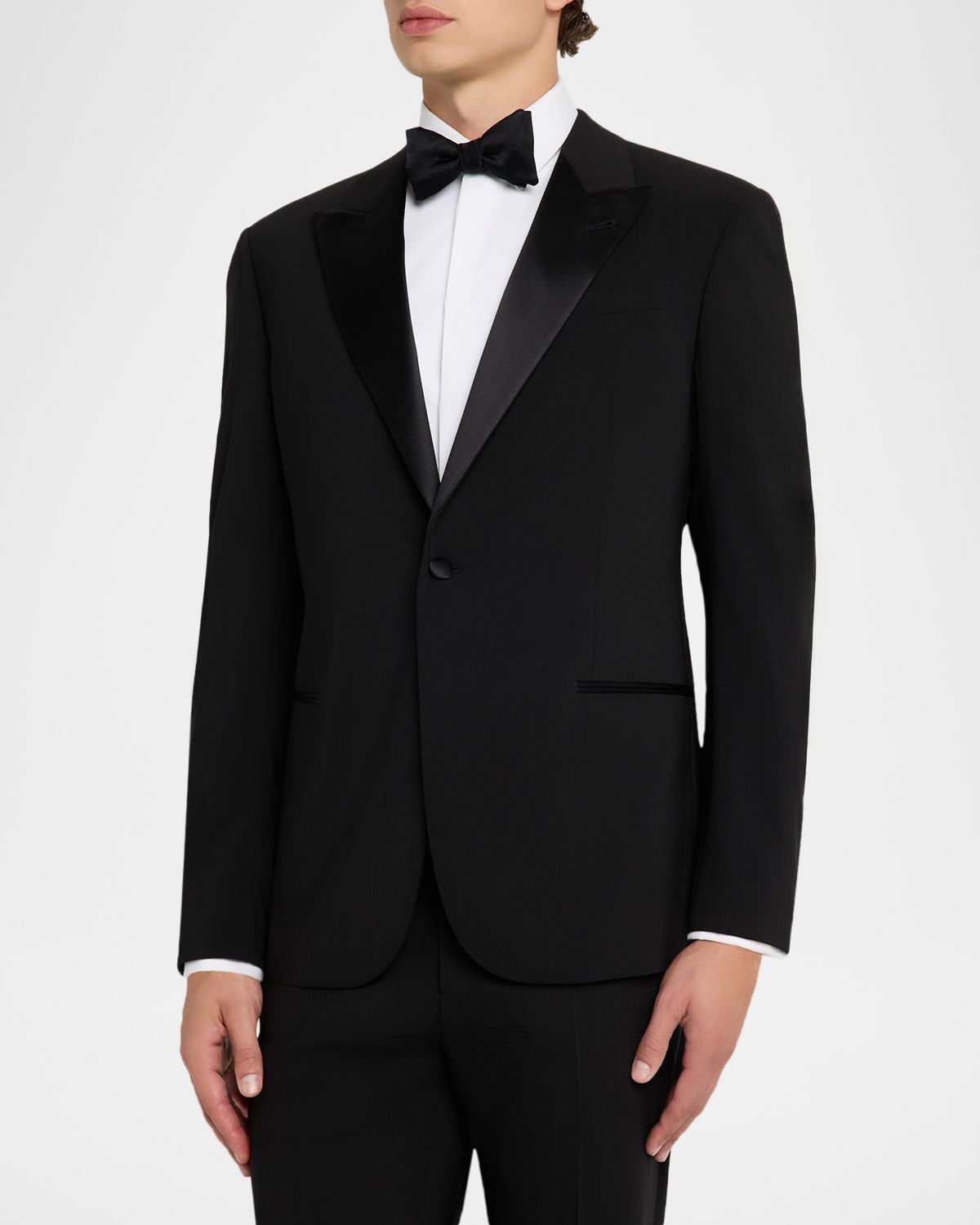 Emporio Armani Men 's Tonal Plaid Peak Lapel G Line Tuxedo | Thumbnail 4 Emporio Armani Men 's Tonal Plaid Peak Lapel G Line Tuxedo | Thumbnail 4