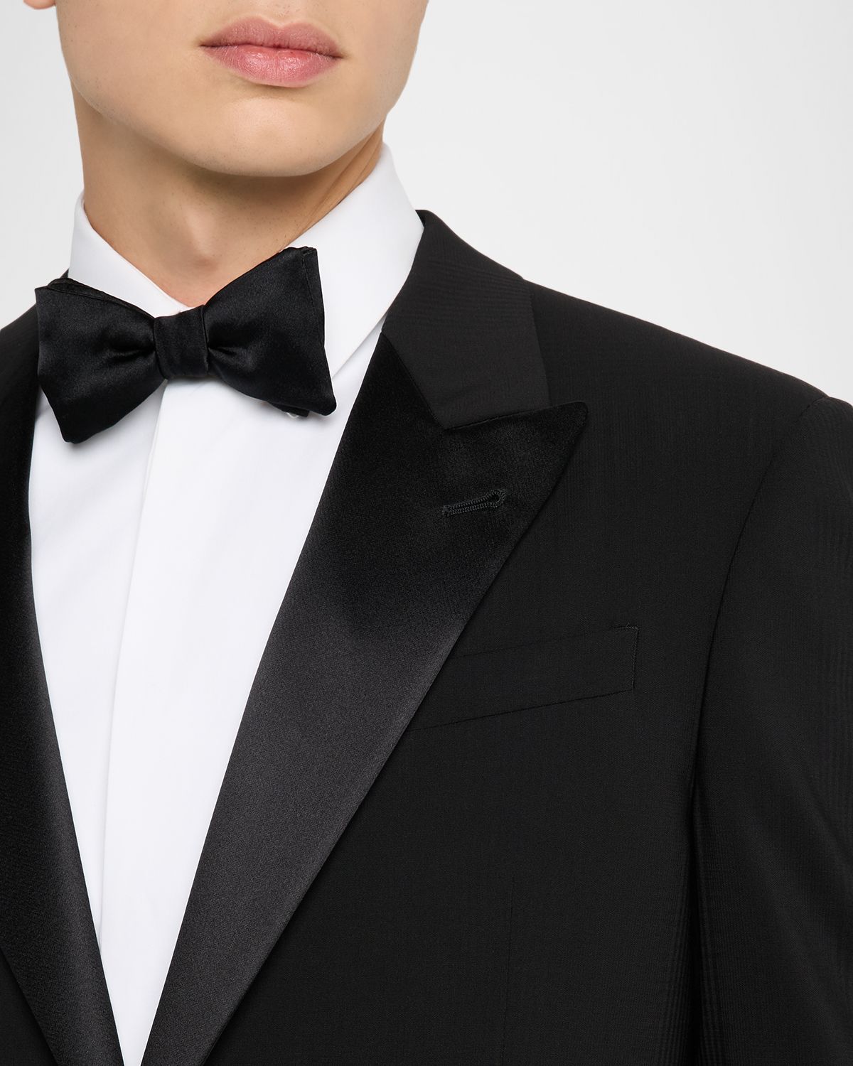 Emporio Armani Men 's Tonal Plaid Peak Lapel G Line Tuxedo | Thumbnail 6 Emporio Armani Men 's Tonal Plaid Peak Lapel G Line Tuxedo | Thumbnail 6