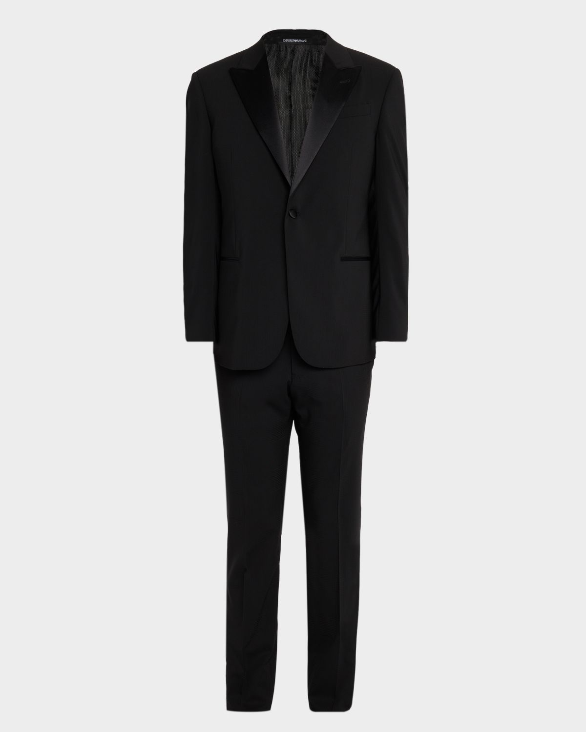 Emporio Armani Men 's Tonal Plaid Peak Lapel G Line Tuxedo
