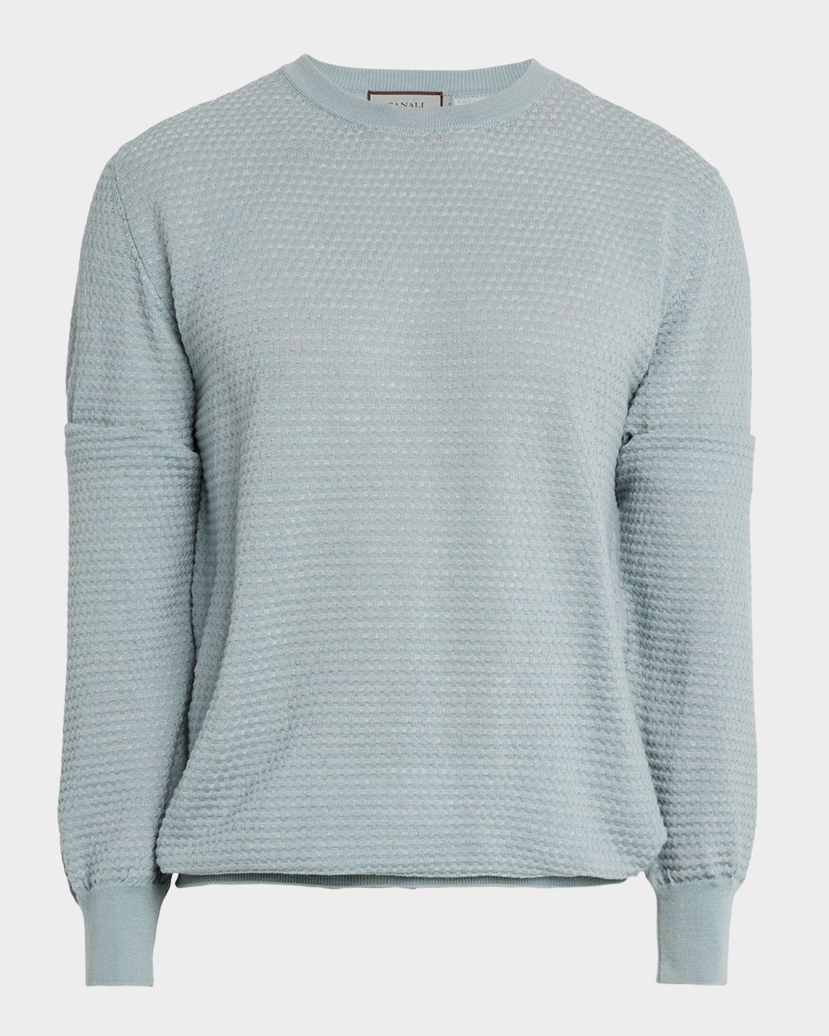 Canali Men 's Brianza Geometric Wool Jacquard Crewneck Sweater