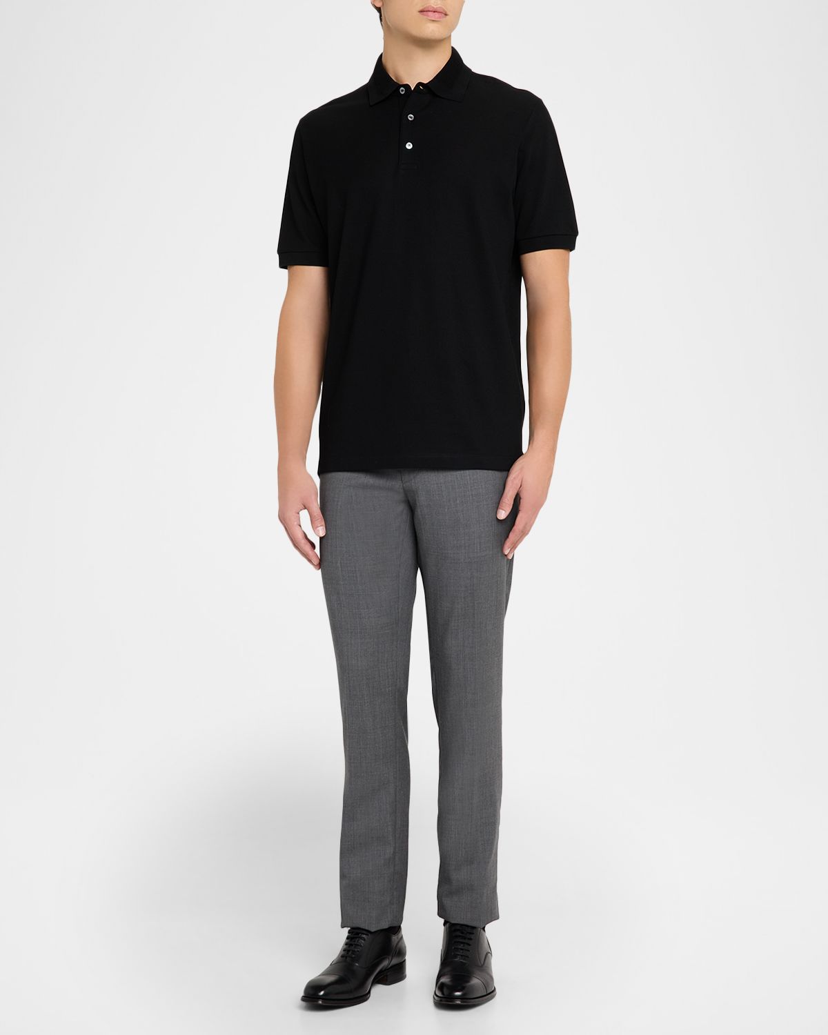 Canali Men 's Classic-Fit Cotton Pique Polo Shirt