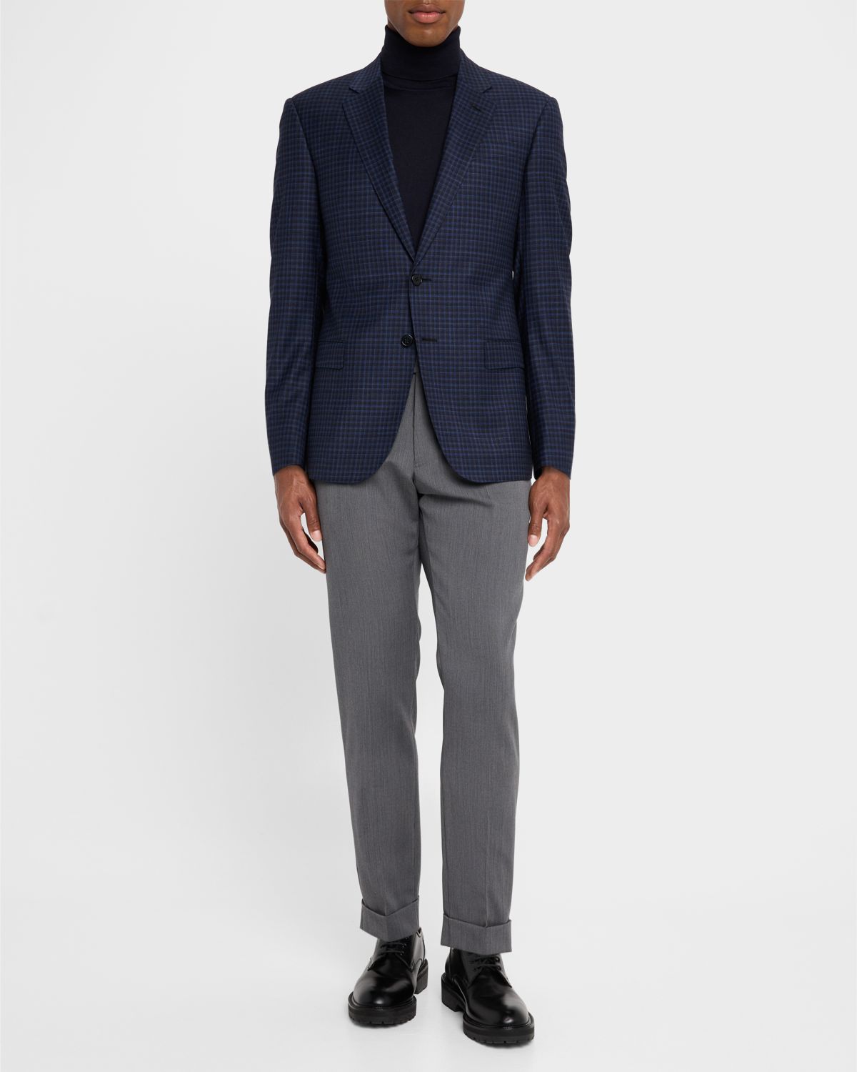 Emporio Armani Men 's Wool Stretch Plaid G Line Sport Coat