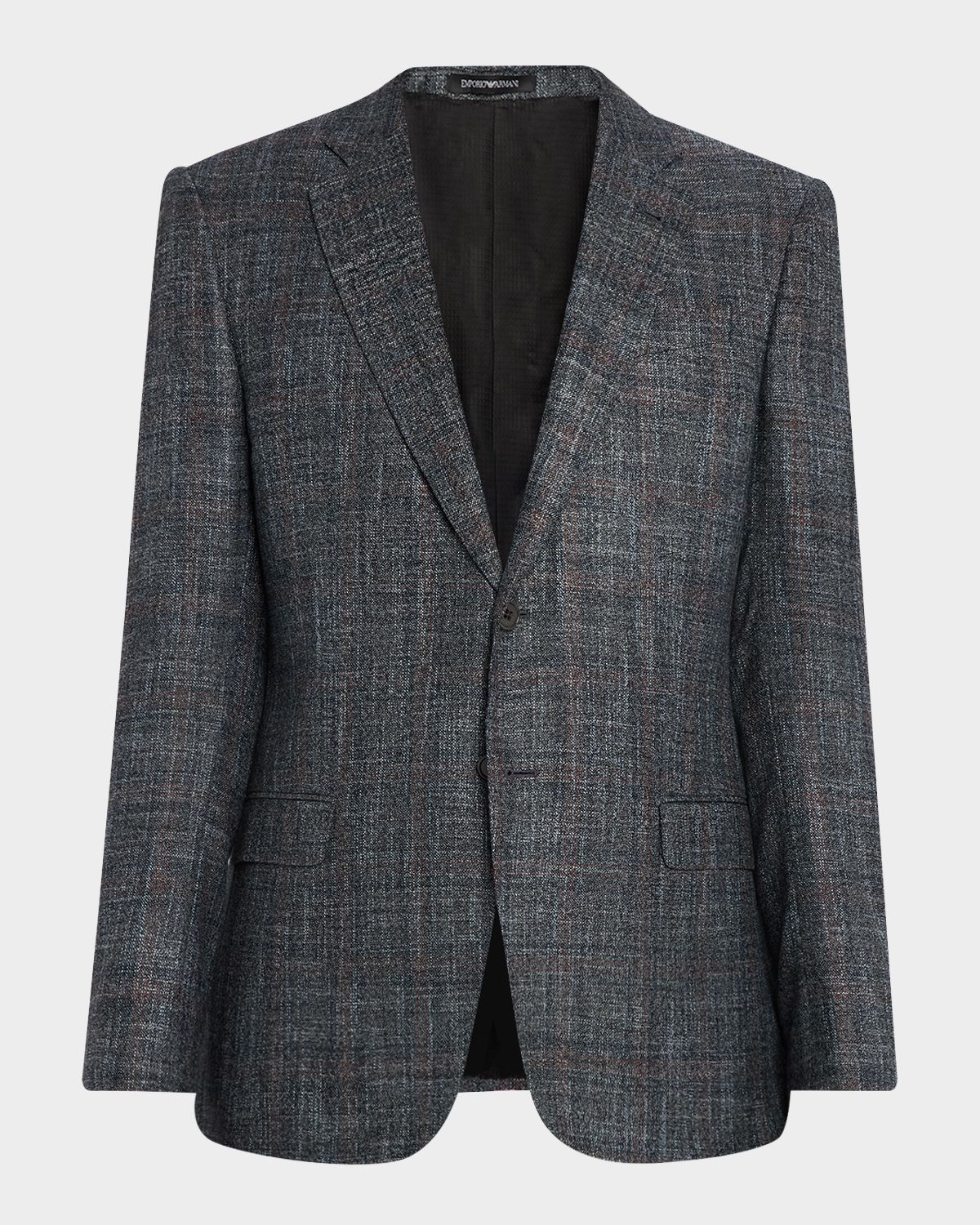 Emporio Armani Men 's G Line Blurred Plaid Wool Sports Jacket