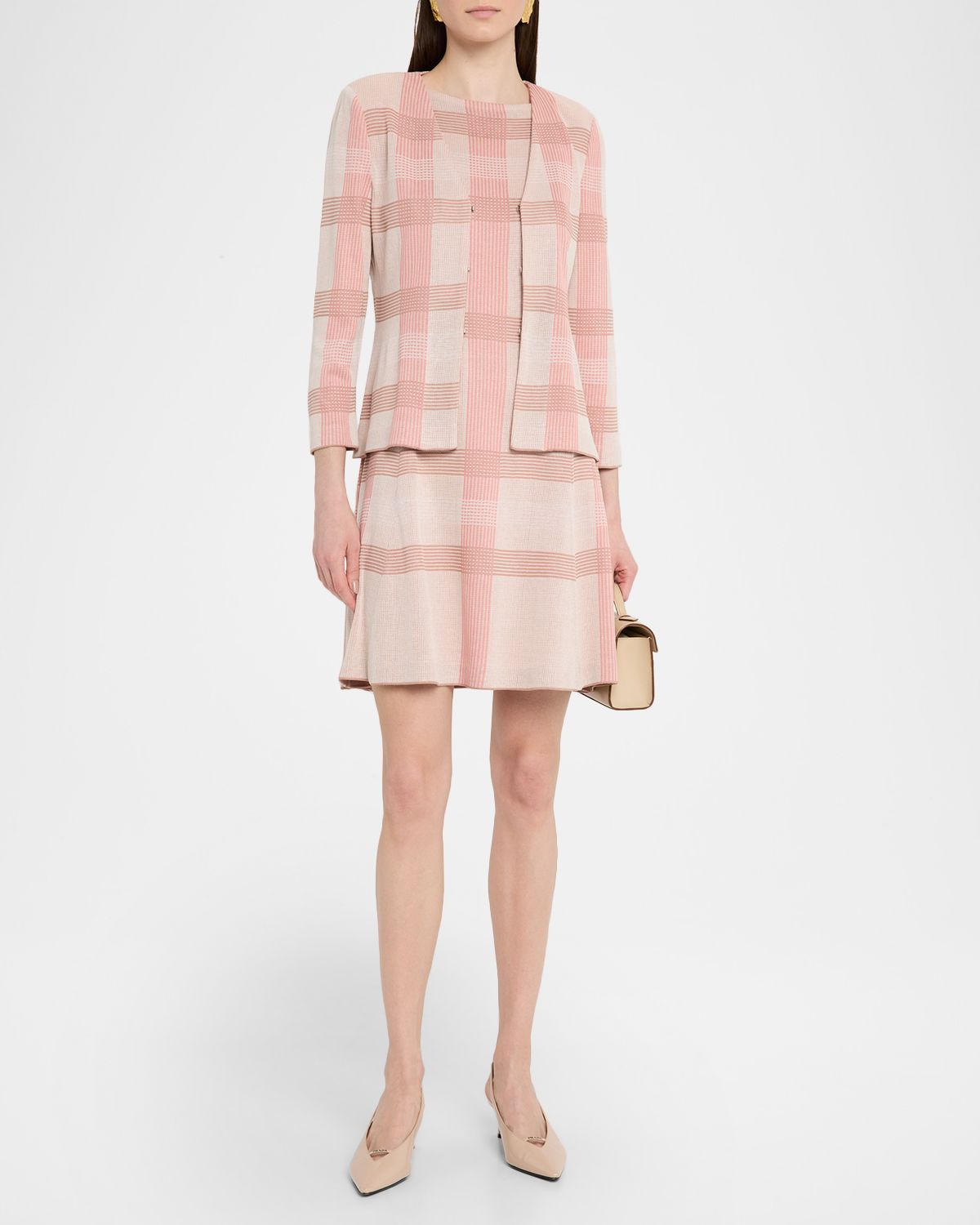 Misook Tailored Plaid Knit Jacket