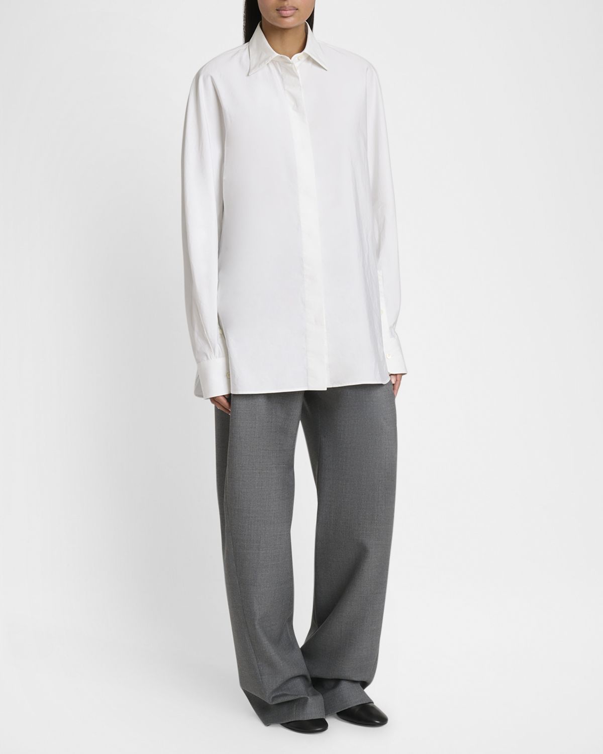 Givenchy Curved Sleeve Button-Down Cocoon Shirt