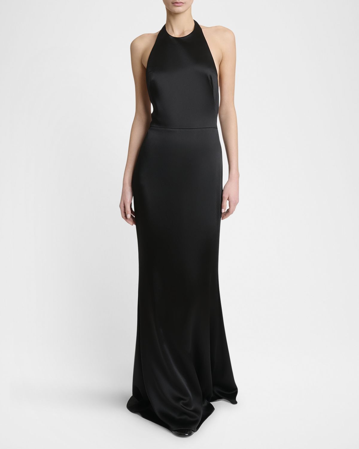 Givenchy Halter Satin Backless Trumpet Gown