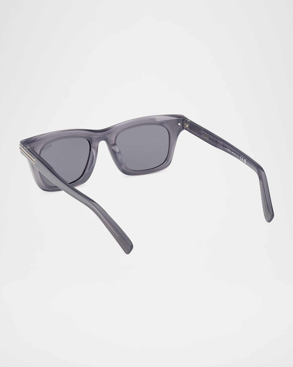 ZEGNA Men 's Rectangular Acetate Sunglasses