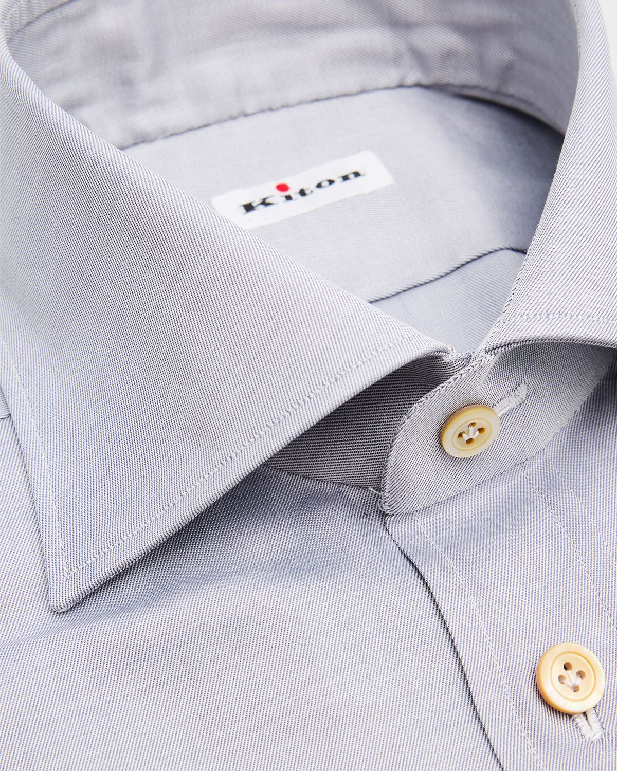 Kiton Men 's Cotton Point-Collar Dress Shirt