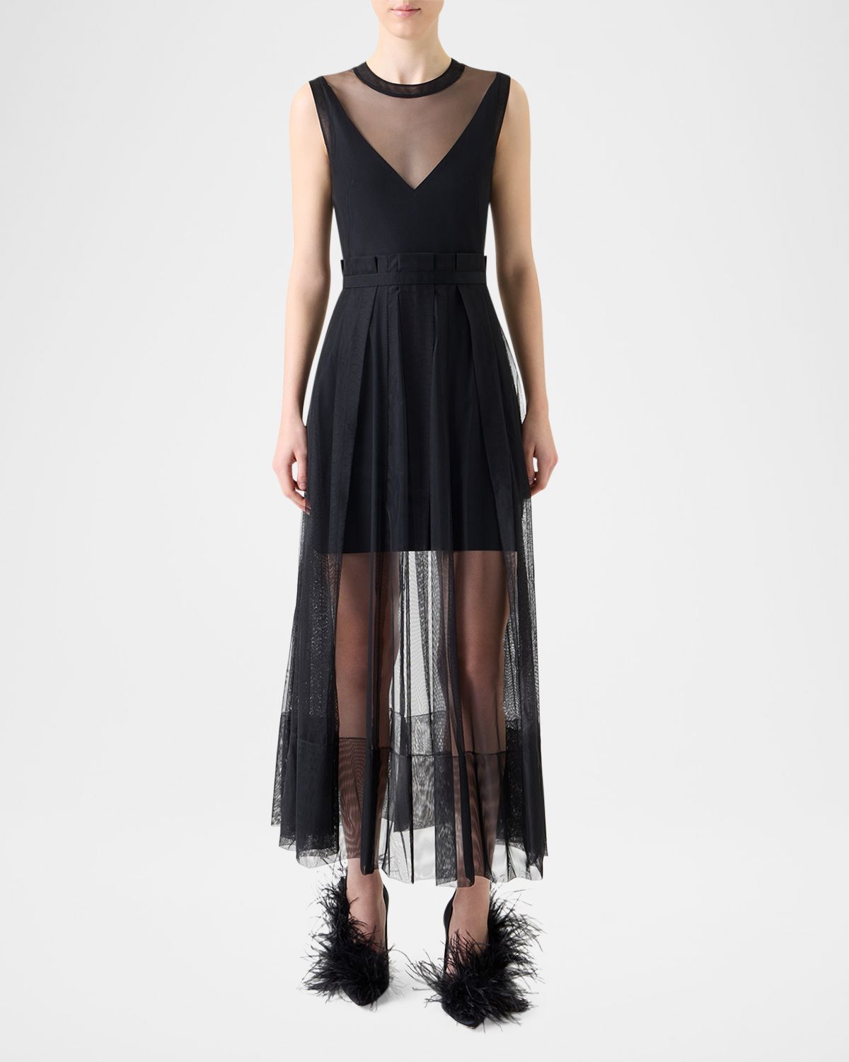 Akris Techno Tulle Fit-&-Flare Gown