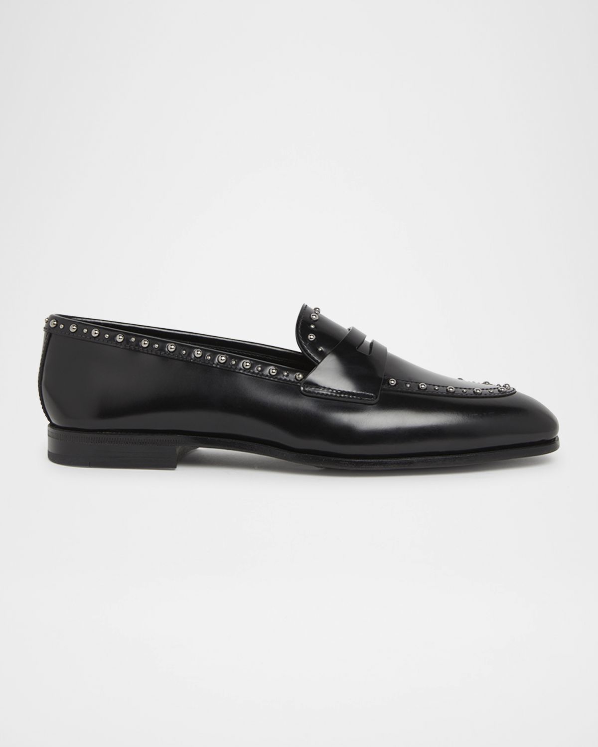 Church 's Onyx Met Studded Leather Penny Loafers