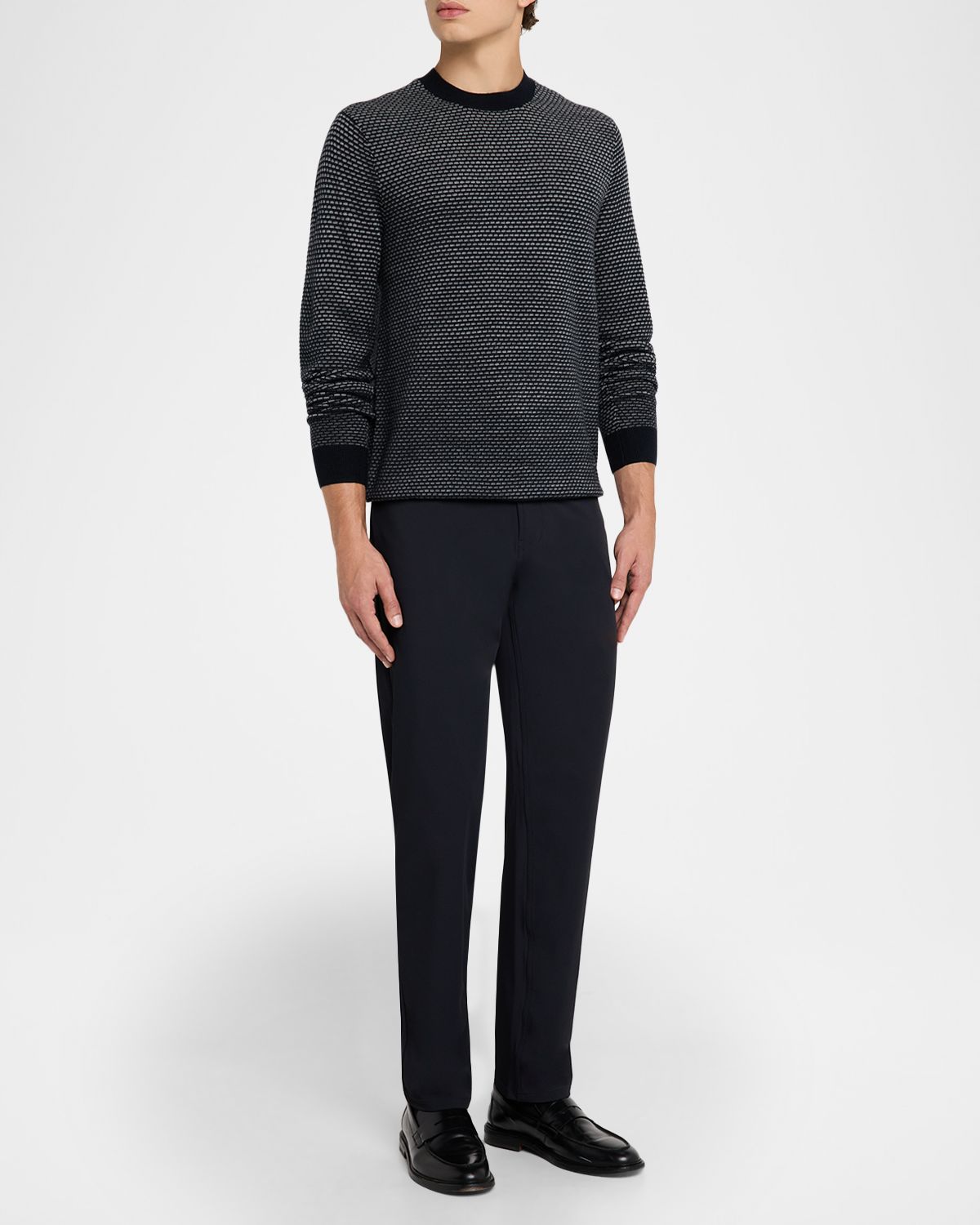 Emporio Armani Men 's Wool Knit Jacquard Crewneck Sweater