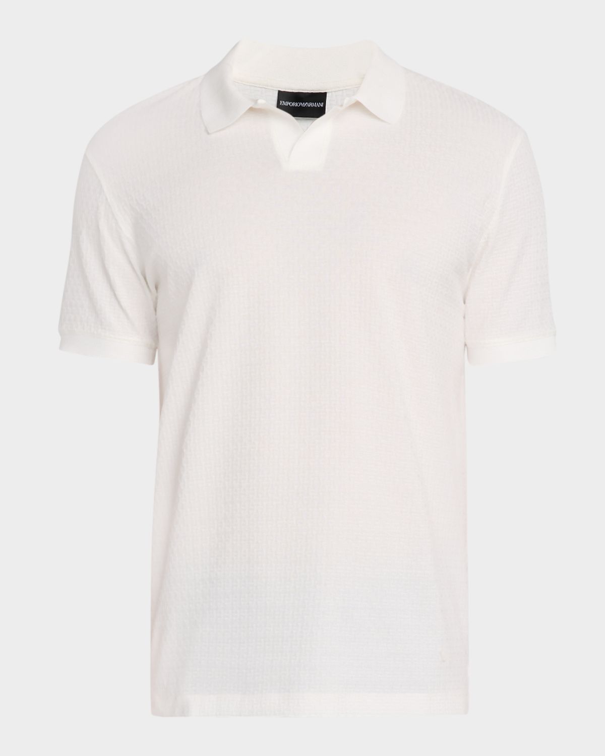 Emporio Armani Men 's Chain Stitch Jacquard Knit Polo Shirt | Thumbnail 6