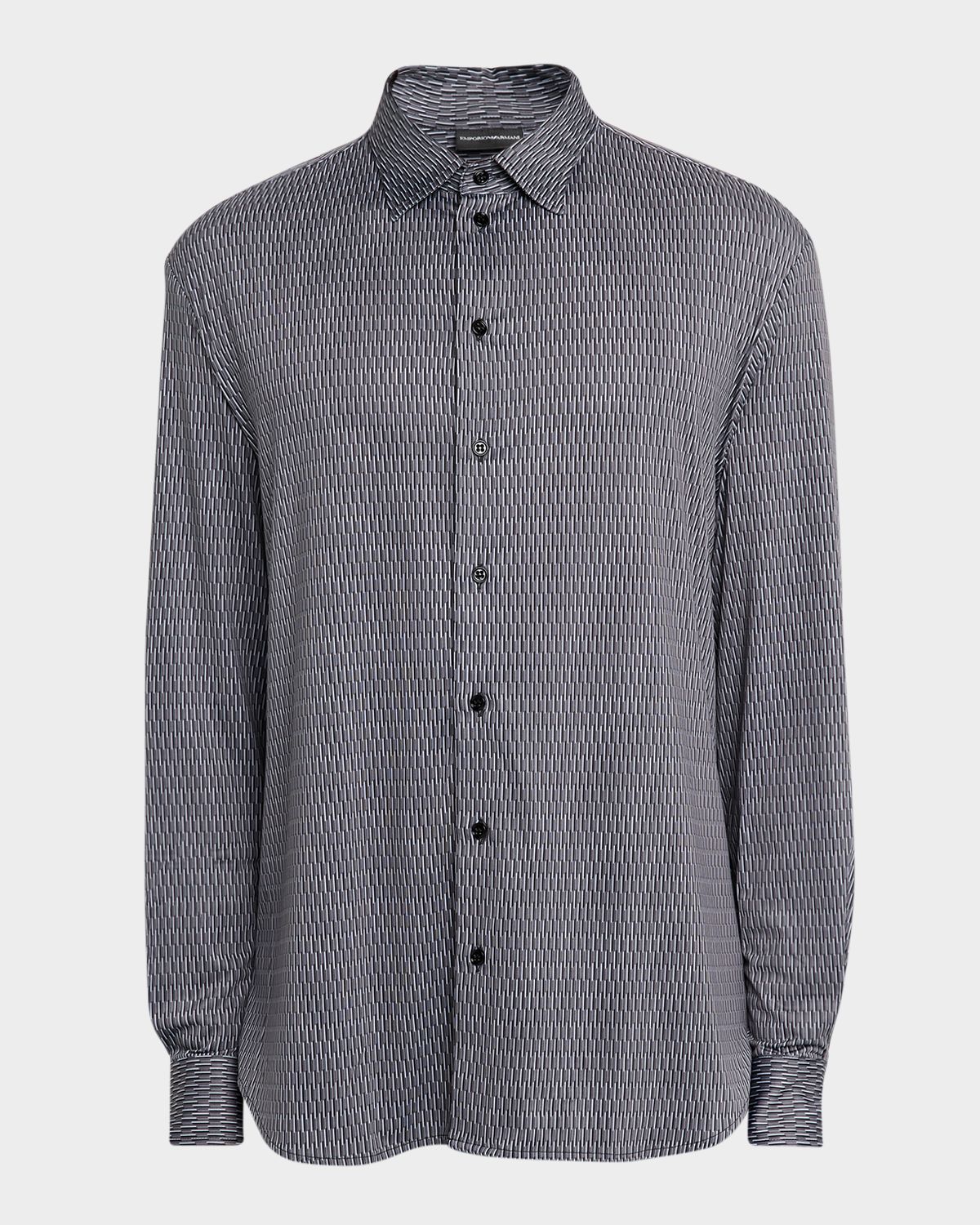 Emporio Armani Men 's Geometric Stretch Sport Shirt