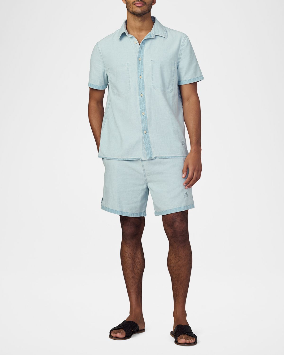 Joe 's Jeans Men 's Reverse Chambray Camp Shirt