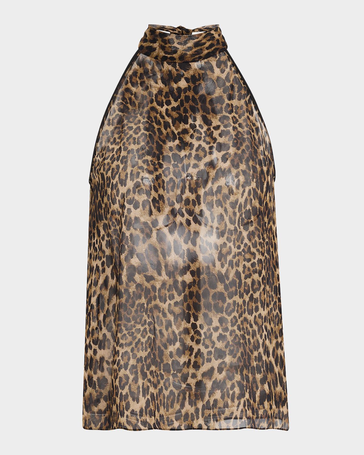 Nili Lotan Alla Vintage Leopard-Print Halter Top