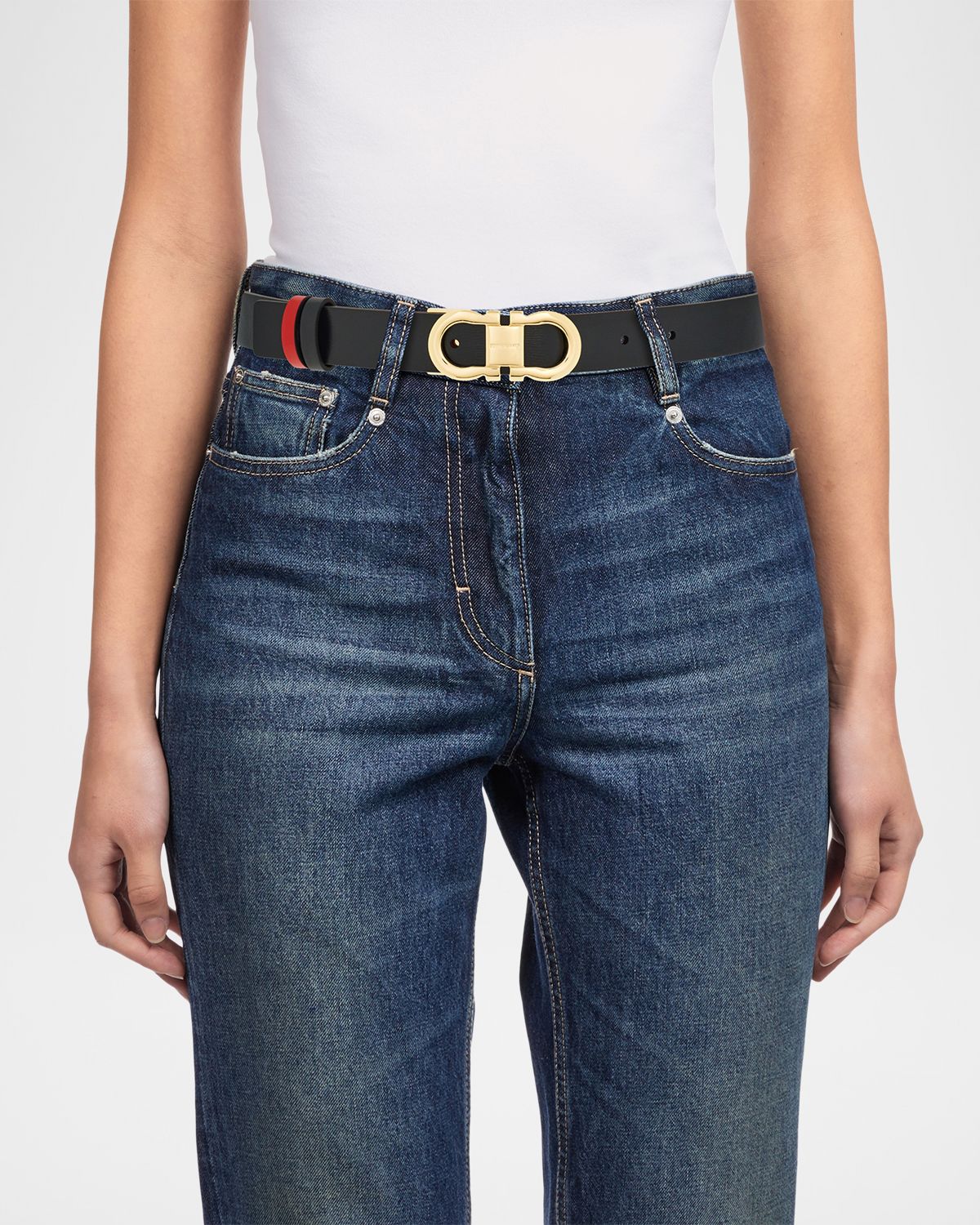 Ferragamo Reversible Leather Gancini Belt