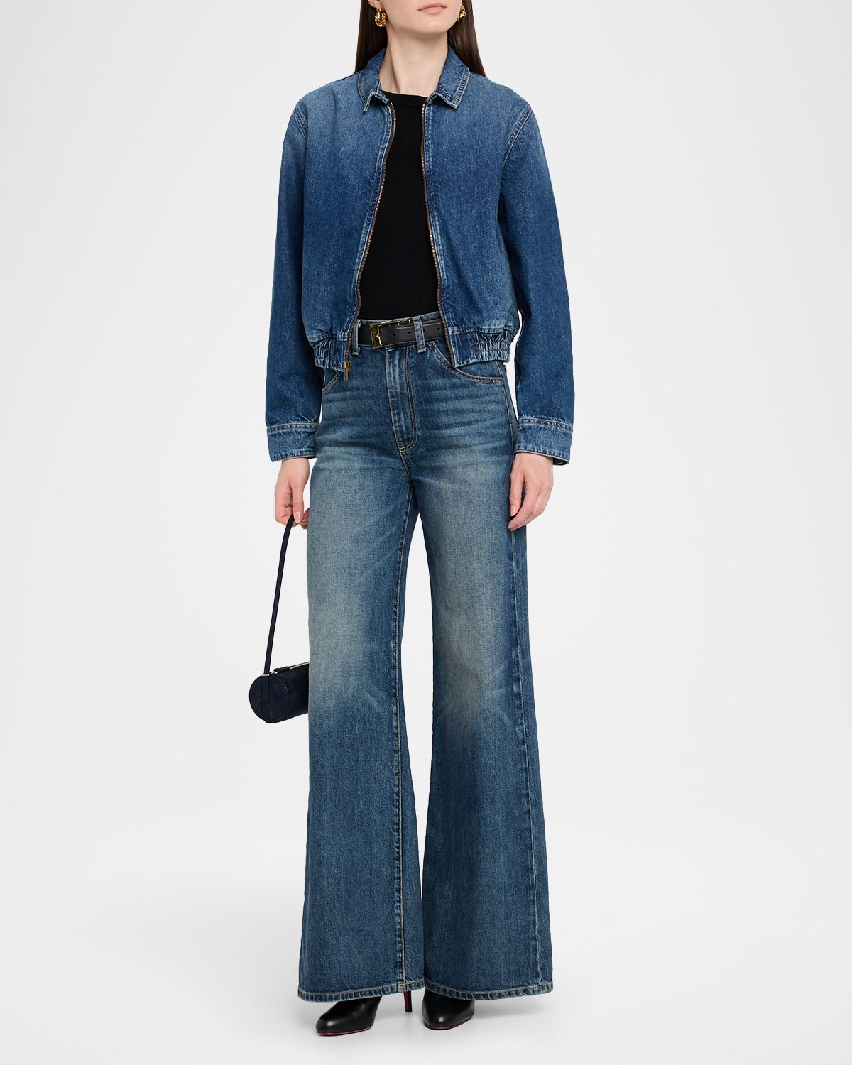 Nili Lotan Najac Denim Zip Jacket