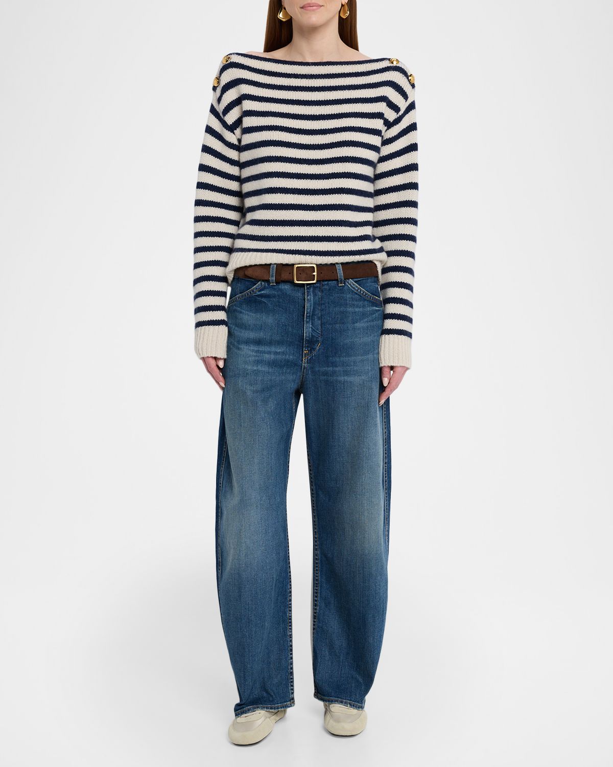 Nili Lotan Tribeca Barrel-Leg Jeans
