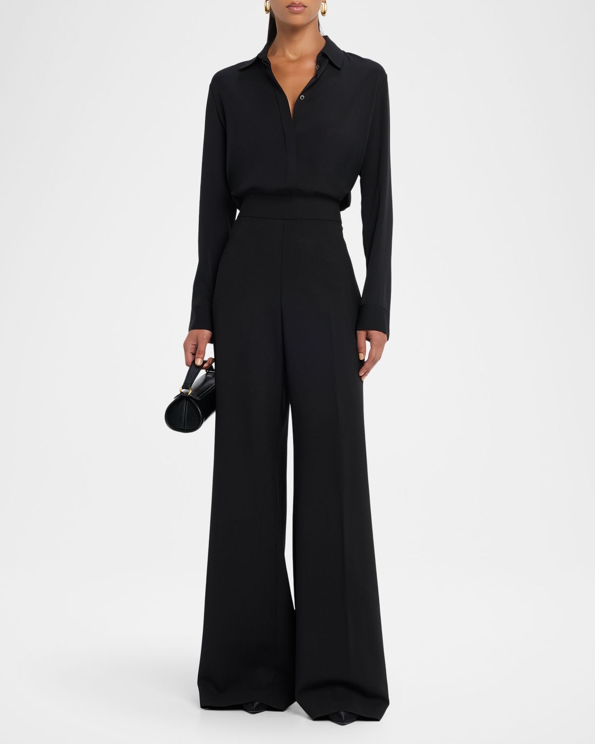 Carolina Herrera High-Rise Wide-Leg Wool Pants