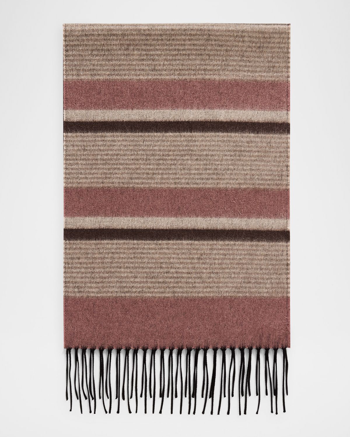 PIACENZA 1733 Men 's Rascar Solid to Stripe Silk and Cashmere Scarf