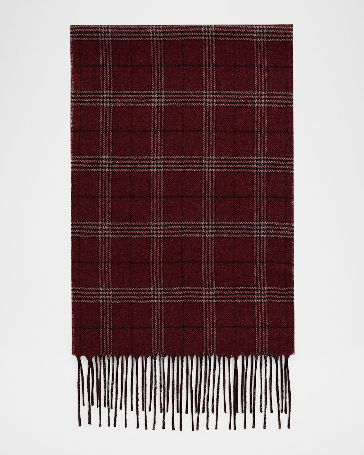 PIACENZA 1733 Men 's Baltazar Herringbone to Plaid Silk and Cashmere Scarf
