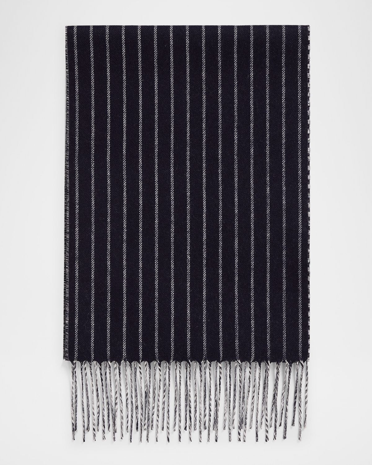 PIACENZA 1733 Men 's Lizard Solid to Stripe Double-Face Silk and Cashmere Scarf