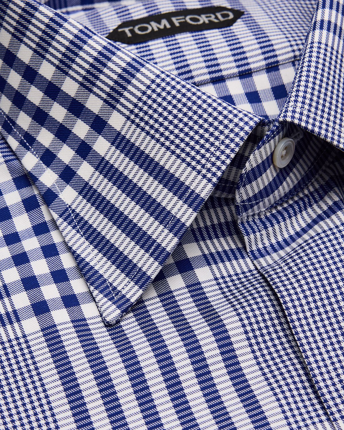 TOM FORD Men 's Exploded Check Cotton Sport Shirt