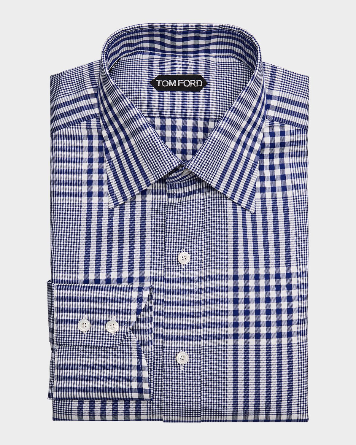TOM FORD Men 's Exploded Check Cotton Sport Shirt