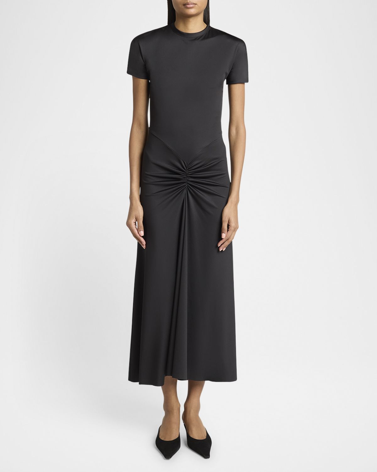 Victoria Beckham Blaire Gathered Waist Midi Dress