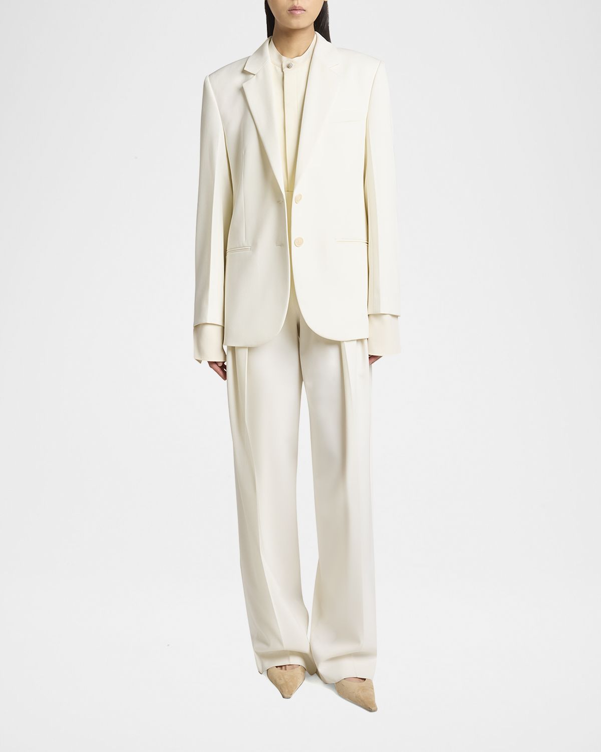 Victoria Beckham Classic Tailored Wool-Blend Jacket