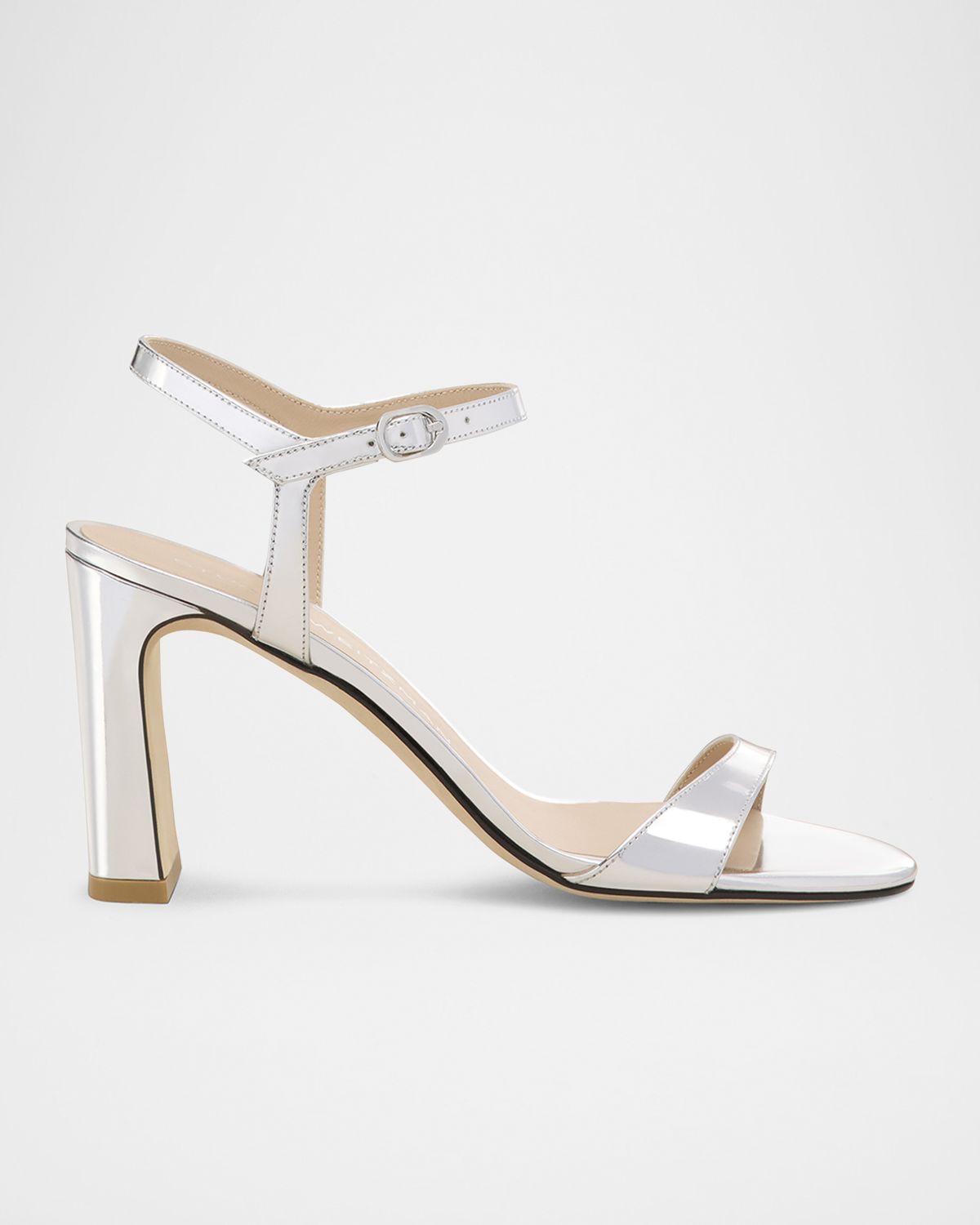 Stuart Weitzman Babette 85MM Metallic Leather Sandals
