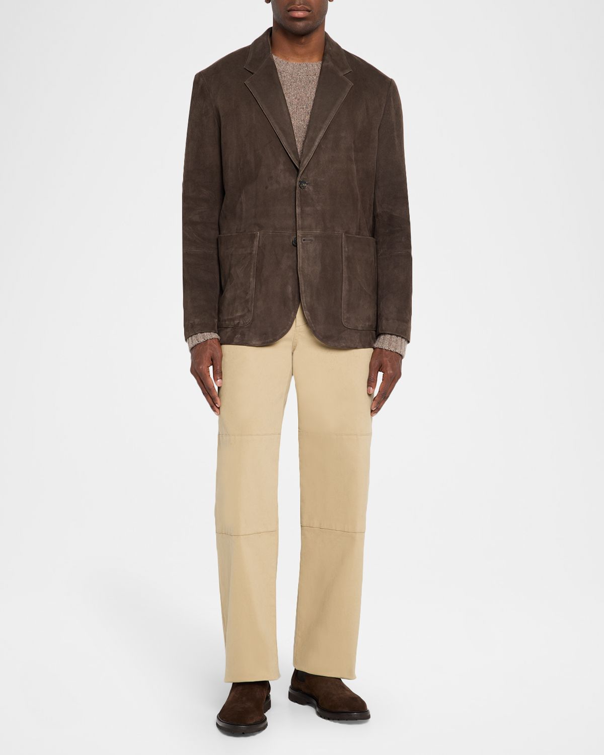 Vince Men 's Suede Notch Lapel Two-Button Blazer