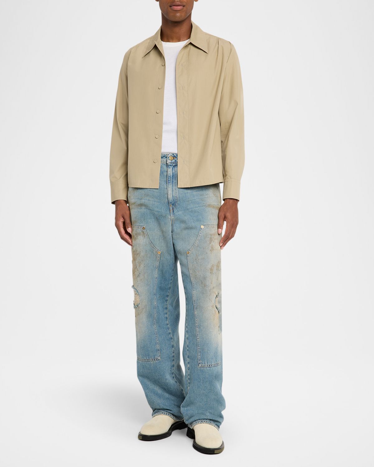 Golden Goose Men 's Distressed Sand-Washed Painter Jeans