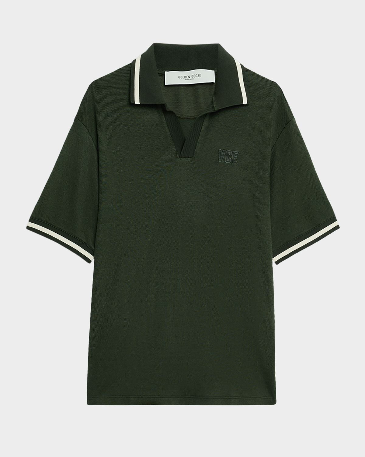 Golden Goose Men 's Jersey Embroidered Polo Shirt